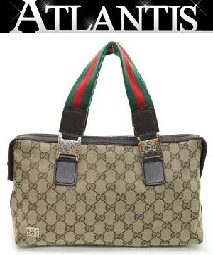 Gucci GG Sherry Boston Bag Canvas x Leather Brown